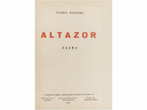 1931. LIBRO. (GENERACIÓN 27-CREACIONISMO). HUIDOBRO, VICENTE