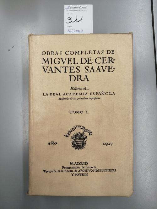 1917-1923. LIBRO. (CERVANTINA). CERVANTES, MIGUEL DE:. OBRAS