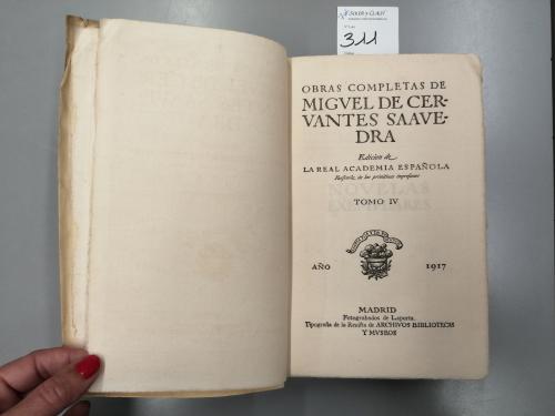 1917-1923. LIBRO. (CERVANTINA). CERVANTES, MIGUEL DE:. OBRAS