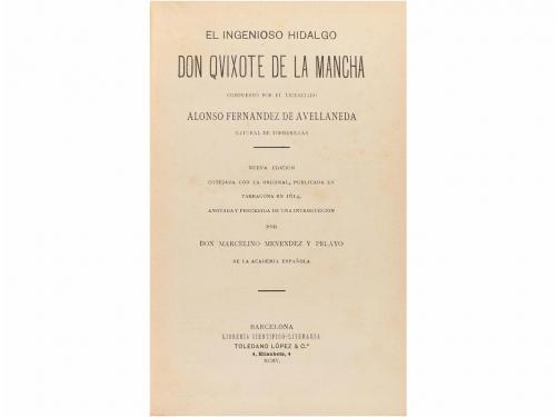 1905. LIBRO. (CERVANTINA). FERNANDEZ DE AVELLANEDA, ALONSO; 
