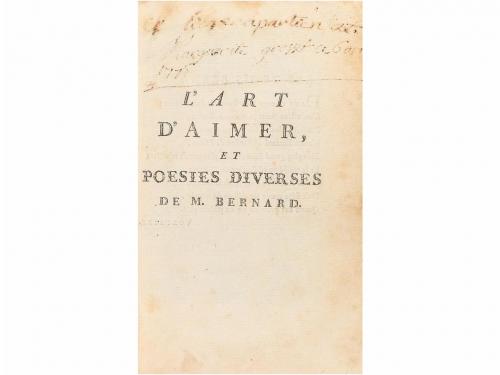 1775 ca. LIBRO. (LITERATURA). BERNARD, M.:. L'ART D'AIMER. S
