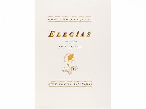 1935. LIBRO. (BIBLIOFILIA). MARQUINA, EDUARDO:. ELEGÍAS. Bar