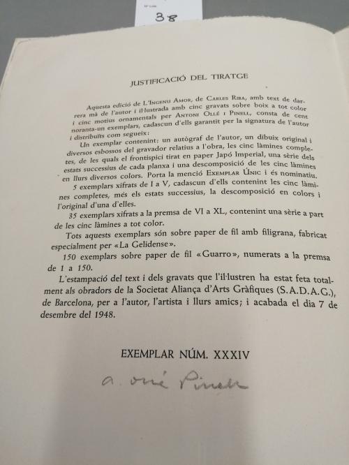 1924. LIBRO. (BIBLIOFILIA). RIBA, CARLES:. L'INGENU AMOR. Ba