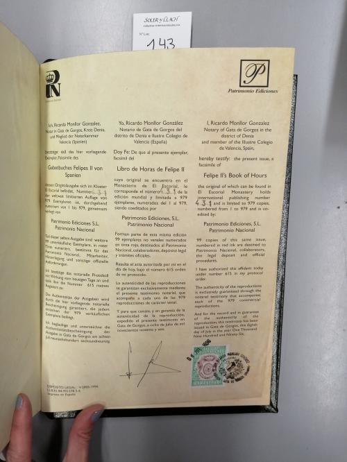1996. LIBRO. (FACSÍMIL). LIBRO DE HORAS DE FELIPE II. Valenc