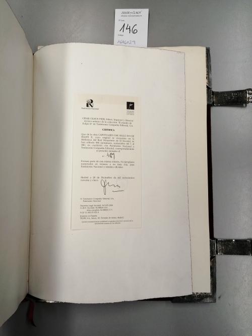 1997. LIBRO. (FACSÍMIL). CAPITULARIO DEL SIGLO XVI DE FELIPE