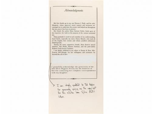 1975. LIBRO. (LITERATURA INGLESA). SCHOBER PLATH, AURELIA; P