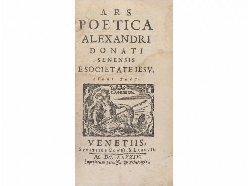 1684. LIBRO. (LITERTAURA). DONATI, ALEXANDRI:. ARS POETICA..