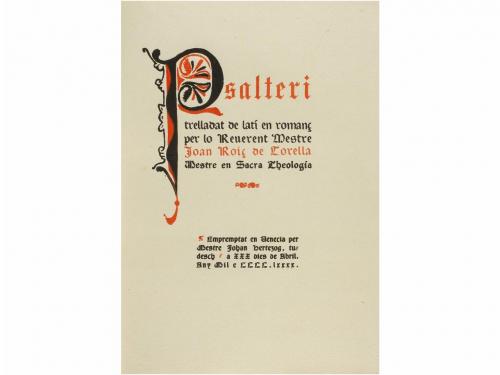 1927. LIBRO. (FACSÍMIL-BIBLIOFILIA). ROIÇ DE CORELLA, JOAN:.