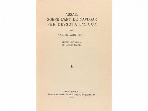 1919. LIBRO. (NAVEGACIÓN-CIENCIA). MONTURIOL, NARCÍS:. ASSAI