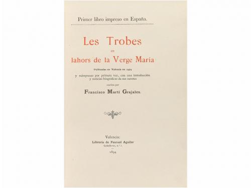 1894. LIBRO. (BIBLIOFILIA). [MARTÍ GRAJALES, FRANCISCO. EDIT