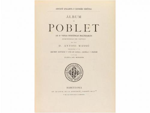 1888 ca. LIBRO. (LOCAL). MASSO, ANTONI:. ALBUM POBLET. Ab 19