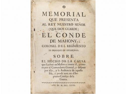 1728. LIBRO. (MALLORCA). MEMORIAL QUE PRESENTA AL REY NUESTR