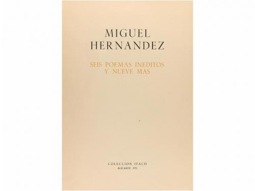 1951. LIBRO. (BIBLIOFILIA-POESÍA). HERNANDEZ, MIGUEL:. SEIS 