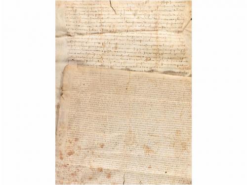 1443 y 1493. MANUSCRITO. (AMER). DOS MANUSCRITOS SOBRE PERGA