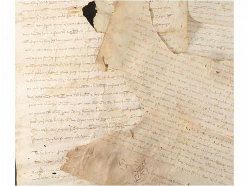 1316, 1350 y 13??. MANUSCRITO. TRES MANUSCRITOS SOBRE PERGAM