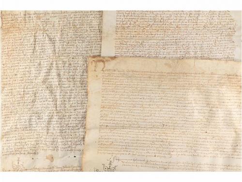 1505, 1513 y 1526. MANUSCRITO. LOTE DE TRES MANUSCRITOS SOBR