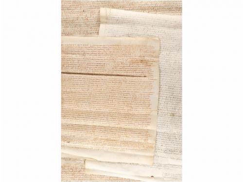 152?, 1522, 1538 y 1549. MANUSCRITO. LOTE DE 4 PERGAMINOS FE
