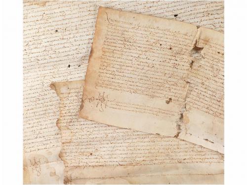 1578. MANUSCRITO. (AMER). TRES MANUSCRITOS SOBRE PERAGAMINO 