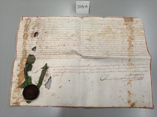 1780. MANUSCRITO. MANUSCRITO SOBRE PERGAMINO ANTE NOTARIO. 3