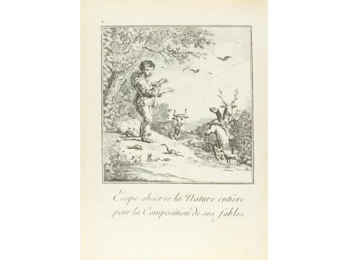 1810 ca. LIBRO. (LITERATURA-FÁBULAS). FABLES D'ÉSOPE. REPRÉS