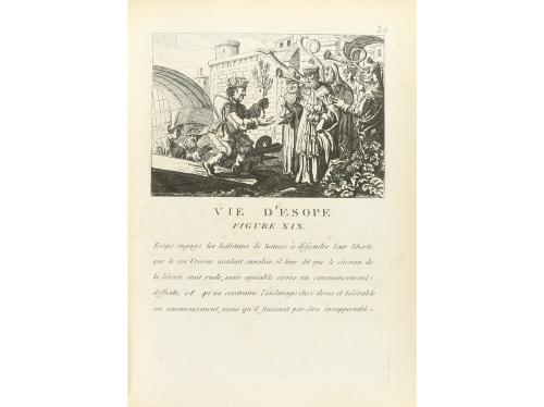 1810 ca. LIBRO. (LITERATURA-FÁBULAS). FABLES D'ÉSOPE. REPRÉS