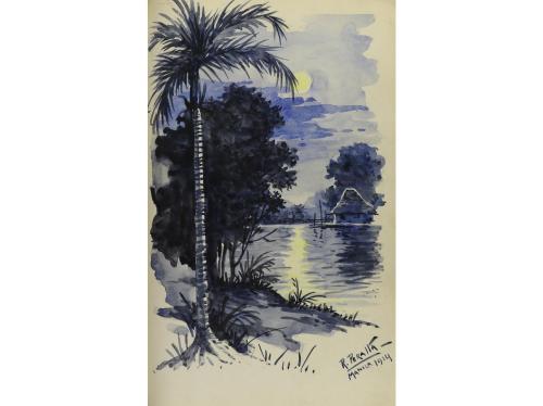 1908. ORIGINAL ARTÍSTICO. (LIBRO DEDICATORIA). LIBRO HOMENAJ