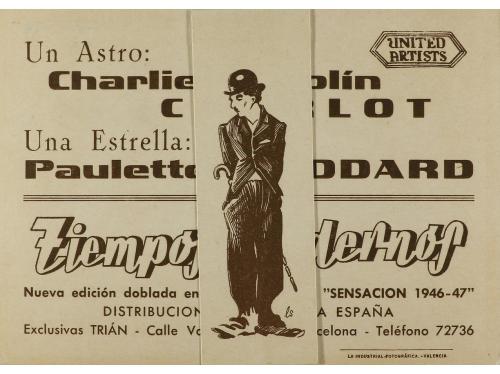 1936. PROGRAMA DE MANO. TIEMPOS MODERNOS. Tarjetón litográfi