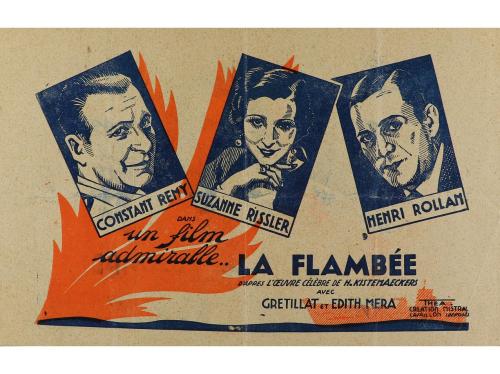 1930 ca. PROGRAMA DE MANO. LA FLAMBÉE. Díptico litográfico. 