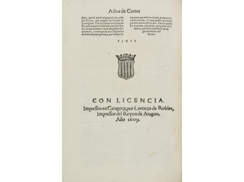 1608. LIBRO. (DERECHO-ARAGÓN). ACTOS DE CORTES DEL REYNO DE 