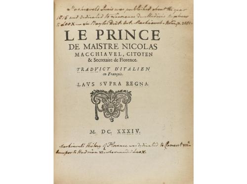1635. LIBRO. (POLÍTICA). MACCHIAVEL, N.:. DISCOURS DE L'ESTA