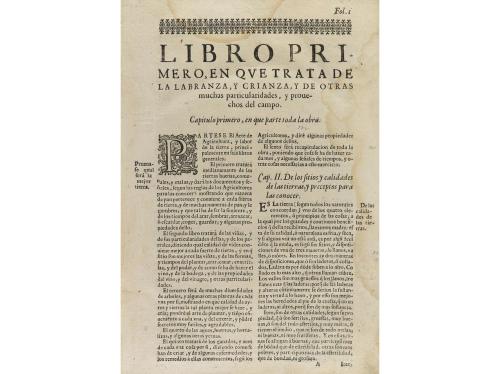 1645. LIBRO. (AGRICULTURA). HERRERA, ALONSO DE:. AGRICULTURA