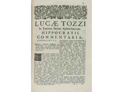 1736. LIBRO. (MEDICINA). TOZZI, LUCAE:. OPERA OMNIA. Venetii