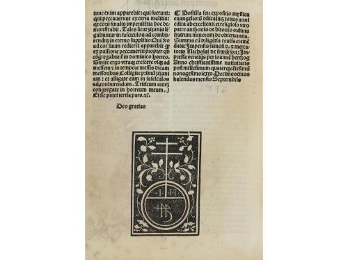 1496. LIBRO. (INCUNABLE). BITONTO, ANTONIUS DE:. EXPOSITIO[N