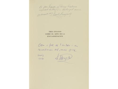 1945. LIBRO. (BIBLIOFILIA). BRUGALLA, EMILIO:. TRES ENSAYOS 