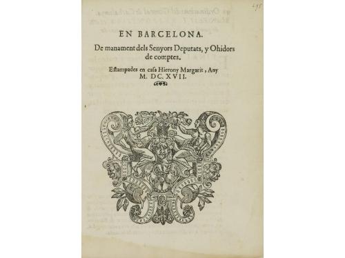 1617. LIBRO. (DERECHO CATALÁN). ORDINACIONES Y CRIDES FETES 