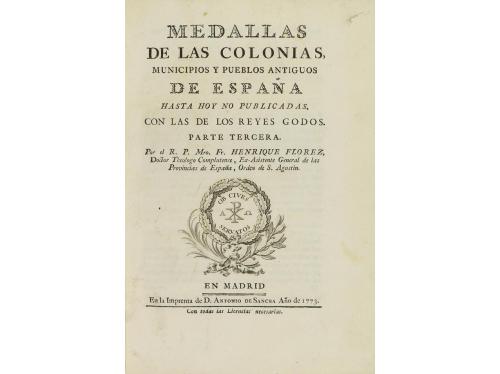 1757-1773. LIBRO. (NUMISMÁTICA). FLOREZ, HENRIQUE:. MEDALLAS