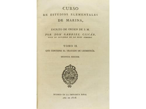 1816. LIBRO. (MARINA). CISCAR, GABRIEL:. CURSO DE ESTUDIOS E