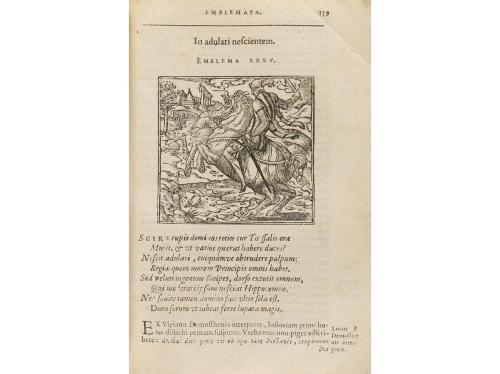 1600. LIBRO. (EMBLEMAS-HERÁLDICA). ALCIATI, ANDREAE:. V. C. 
