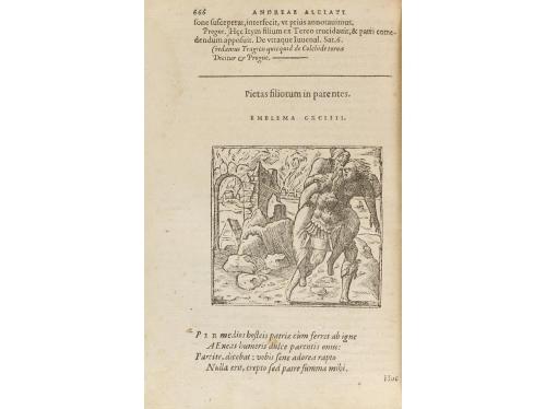1600. LIBRO. (EMBLEMAS-HERÁLDICA). ALCIATI, ANDREAE:. V. C. 