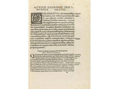 1530. LIBRO. (LITERATURA CLÁSICA). CICERONIS, M. TULII:. PRO