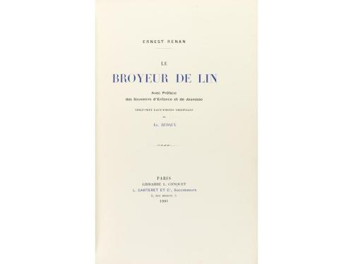 1901. LIBRO. (BIBLIOFILIA-ENCUADERNACIÓN). RENAN, ERNEST:. L