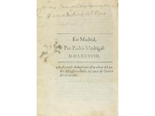 1588. LIBRO. (MORAL). ÁVILA, JUAN DE:. OBRAS DEL PADRE MAEST