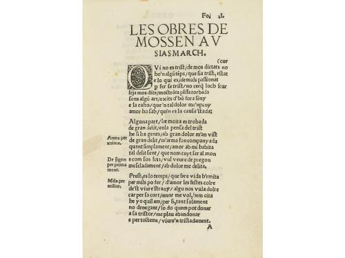 1543. LIBRO. (LITERATURA VALENCIANA). MARCH, AUSIAS:. LES OB