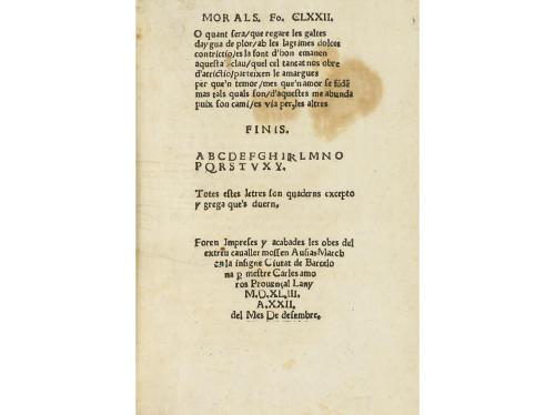 1543. LIBRO. (LITERATURA VALENCIANA). MARCH, AUSIAS:. LES OB
