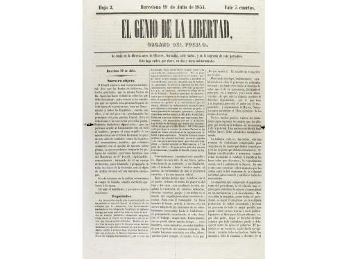 1854. REVISTA. EL GENIO DE LA LIBERTAD. Barcelona: Imp. Bosc