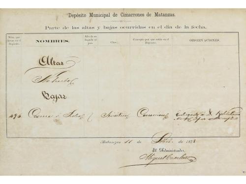 1878 y 1880. MANUSCRITO. (ESCLAVITUD- CUBA). TRES DOCUMENTOS
