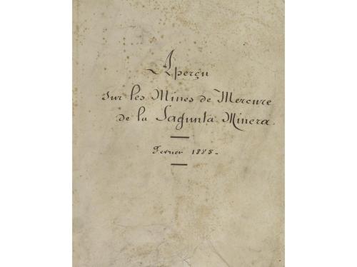 1885. MANUSCRITO. (MINERÍA MERCURIO). APERÇU SUR LES MINES D