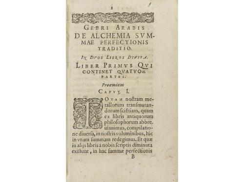 1598. LIBRO. (ALQUIMIA-CIENCIAS). GEBRI:. DE ALCHEMIA. TRADI