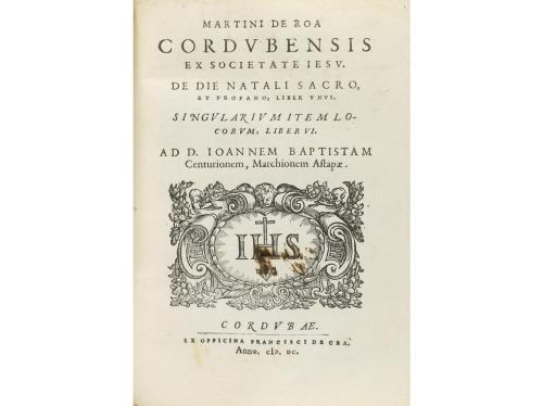 1600. LIBRO. (HUMANIDADES). ROA, MARTINI DE:. SINGULARIUM LO