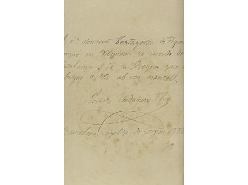 1885. LIBRO. (LITERATURA-DEDICATORIA). VERDAGUER, JACINTO:. 